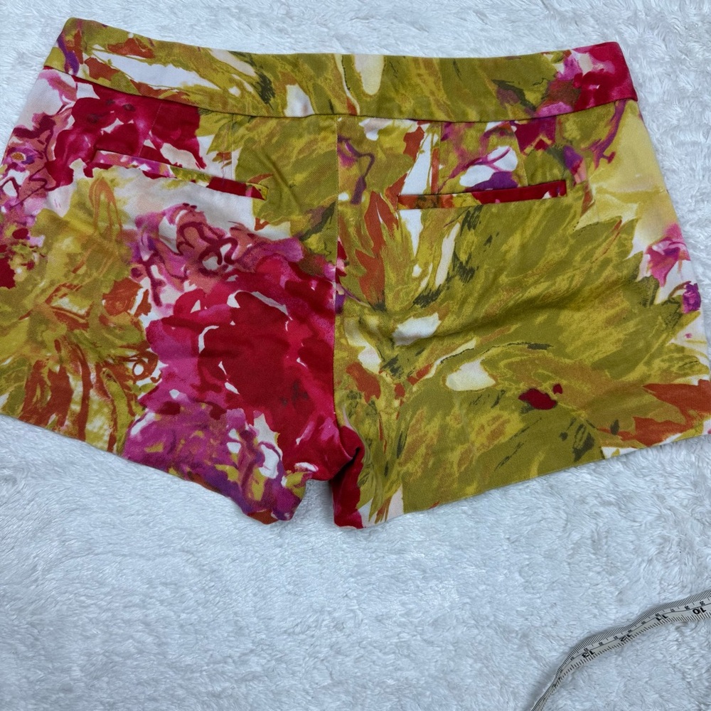 J. Crew High Waist Floral Shorts - Green and Red - Picture 5 of 5